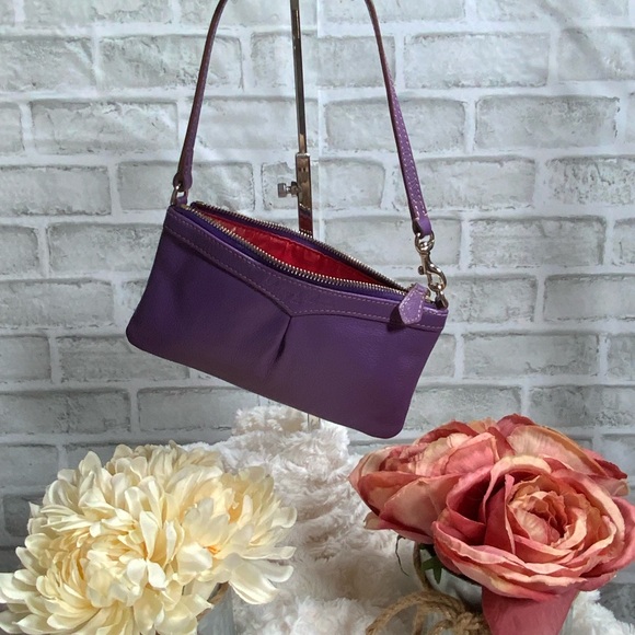 Dooney & Bourke Purple Wristlet with Red Interior - Picture 1 of 3